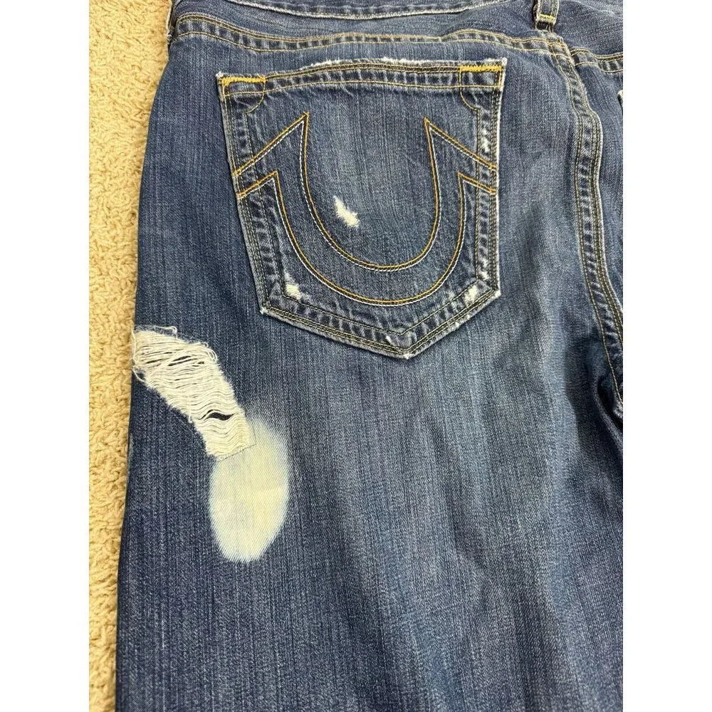 True Religion Mens Bobby Super T Jeans Thick Stitch Flap Pockets‎ Size 42 X 33